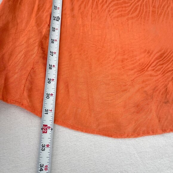 Motel Zebra Print Spaghetti Strap Side Slit Slip Dress Cantaloupe Orange Women S - Picture 9 of 11
